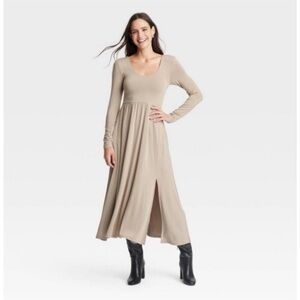 A New Day Long Sleeve Knit Ballet Maxi Dress Large NWT